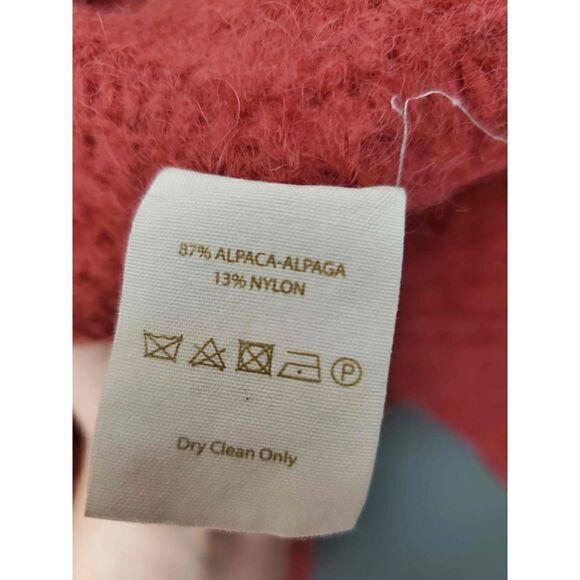 Free People Women's Red Open Front Cardigan Sweater Alpaca Size Medium - Picture 3 of 5